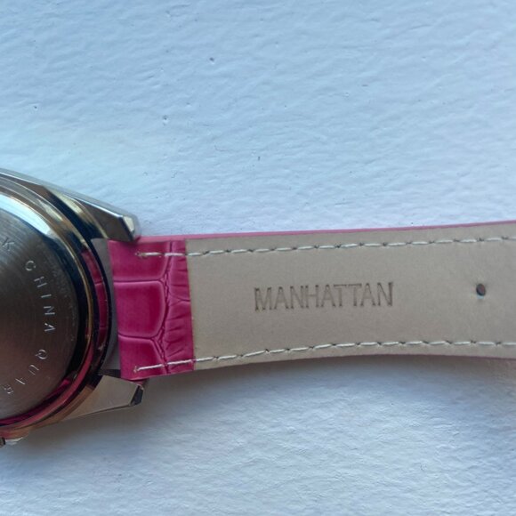 Manhattan by Croton Pink Leather Strap Ladies Watch - Picture 3 of 6